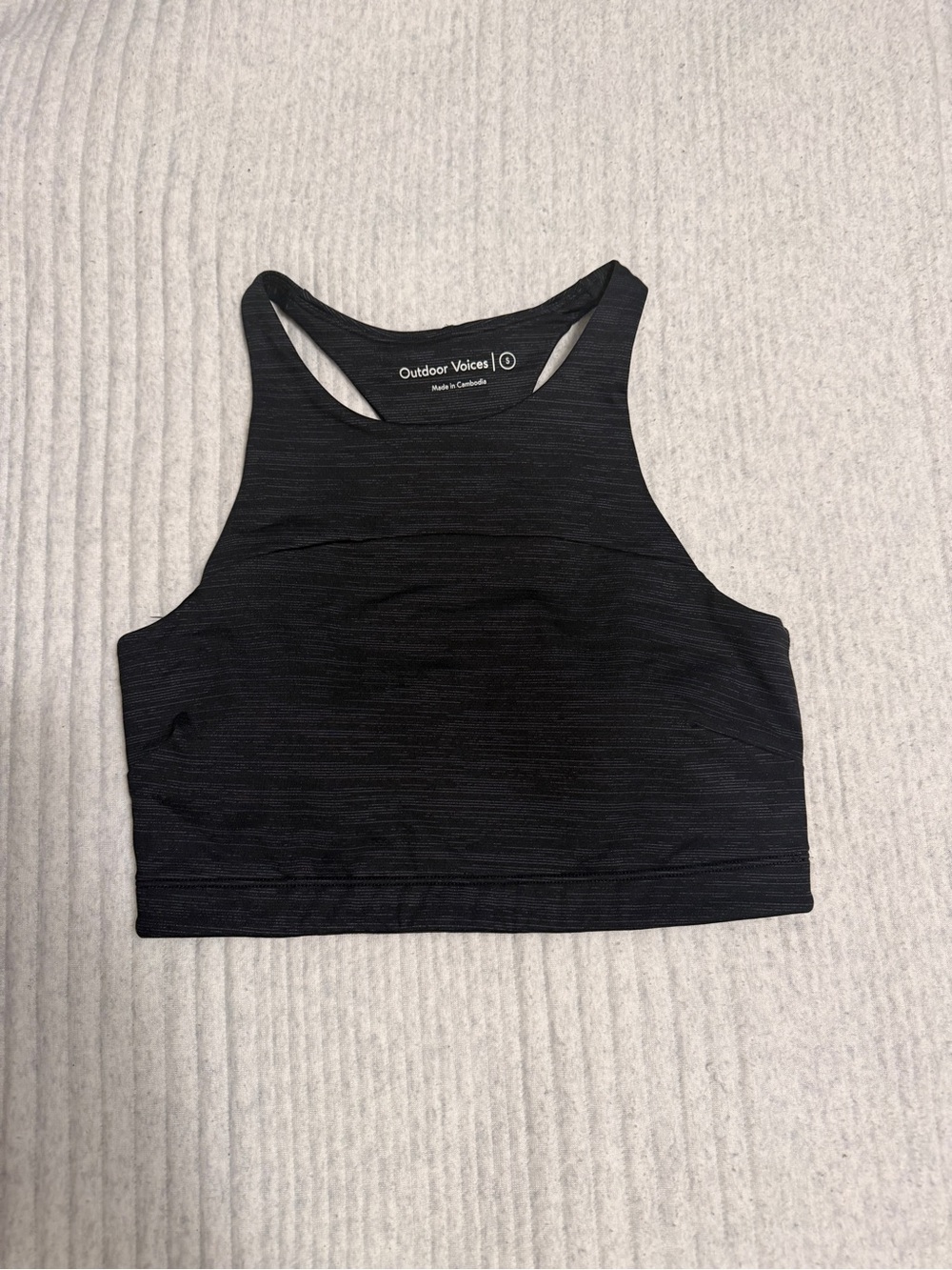 Outdoor Voices Black High-Neck Crop Sports Bra
